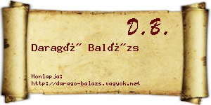 Daragó Balázs névjegykártya